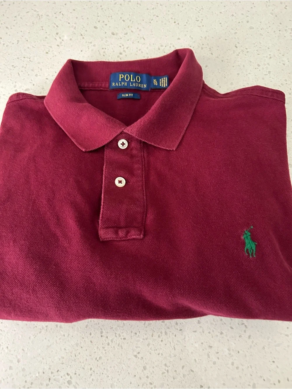 Ralph Lauren Men’s Burgundy Polo with Green Pony